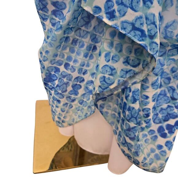 Shoshanna Womens Y2K Strapless Maxi Dress 4 Mermaidcore Watercolor Empire Waist - Picture 4 of 11